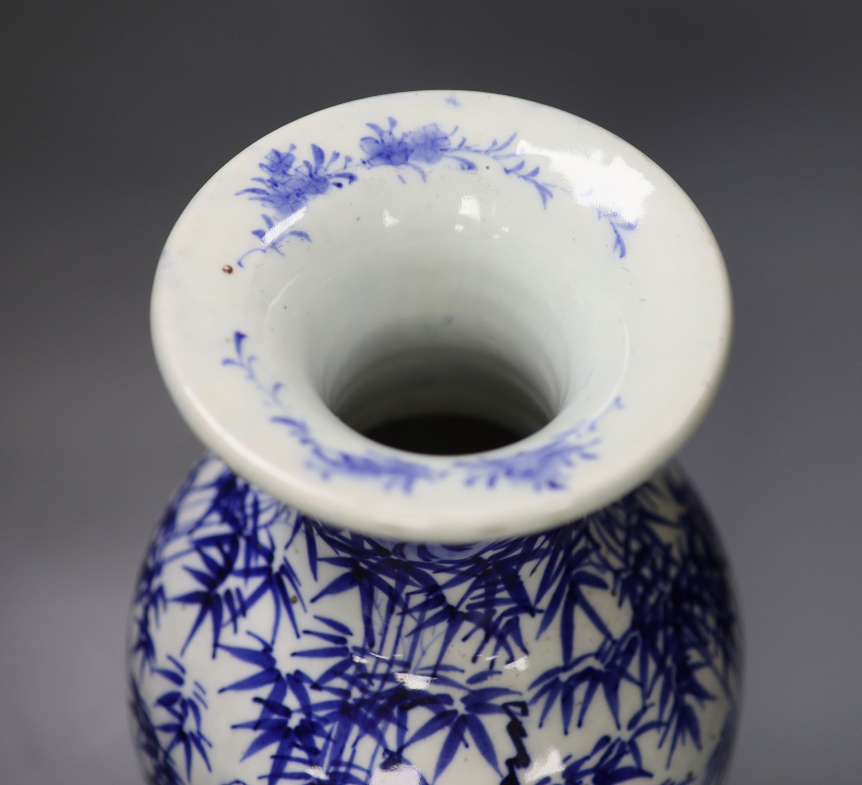 A Japanese blue and white vase, height 40cm